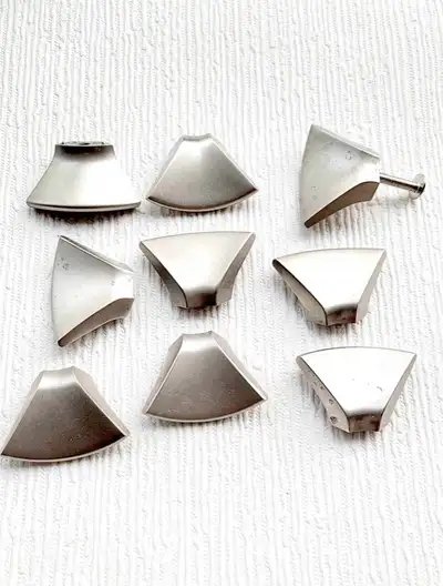 Boutons/poignées de placard en forme demi-lune en nickel brossé,, View more
