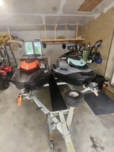 2 NEW (>25 hours) Seadoo GTI SE 130 2023 W/ Cover and Trailer Barely used, both have Rear Ladders, A...