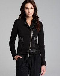 Rachel Zoe Blazer Jacket Freda Leather Trim Size M