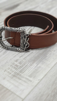100% Authentic YSL dark brown belt 31inches/80cm