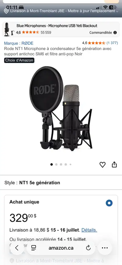 Rode NT1 5e génération Microphone, View more