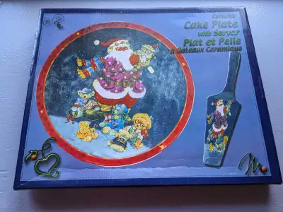 Christmas Plate Platter with Cake Server, View more