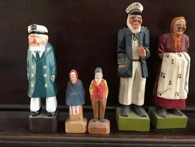 Vintage Carved Wood Figures, View more
