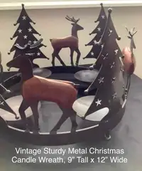 Impressive Vintage Metal Christmas Candle Wreath