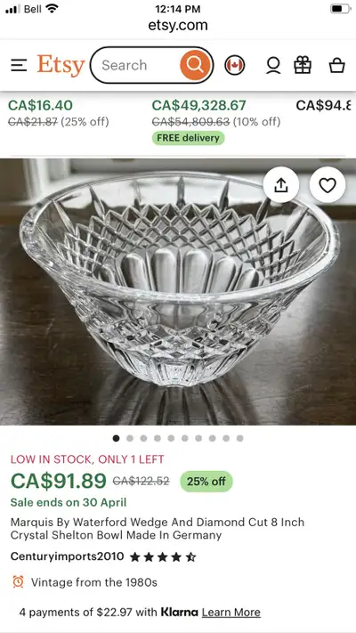 Marquis Crystal Shelton Bowl, View more