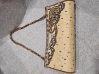 Embroided Fancy Golden Clutch