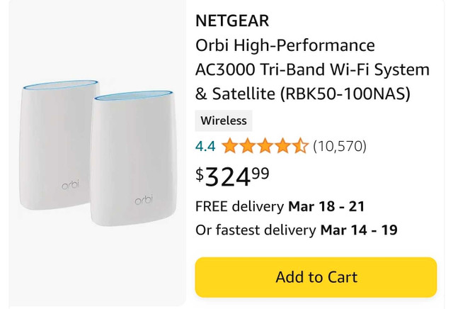 Orbi triband mesh -2 pack in Networking in Cambridge - Image 2