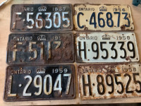 Ontario license plates 1958-1957