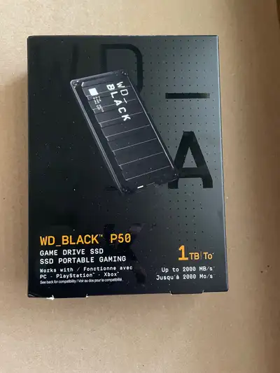 I have for sale brand new, never opened WD_Black 1 TB P50 game drive portable external SSD. Very fas...