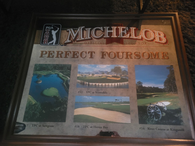 Vintage PGA Michelob "Perfect Foursome" Bar Mirror in Golf in Kitchener / Waterloo - Image 4