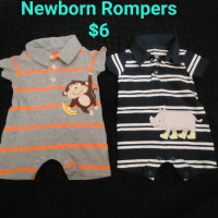 Newborn or 0-3 month Summer Rompers