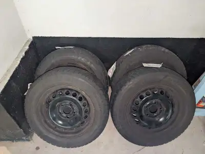 used 195 65R15 Goodyear Nordic winter tires on steel rims. Fits 2011 - 2018 VW Jetta