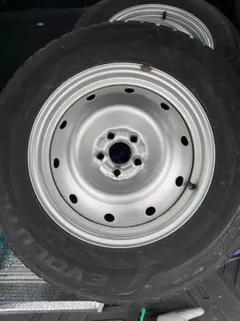 Steel wheels mounted with Cooper Winter tires in very good condition. Very minimal rust on the wheel...