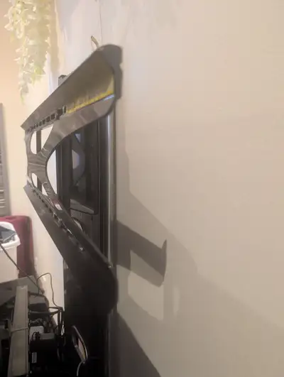 TV (Glass) stand with mounting bracket., View more