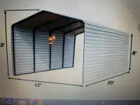 12 feet by 20 feet steel carport/garage/shelter