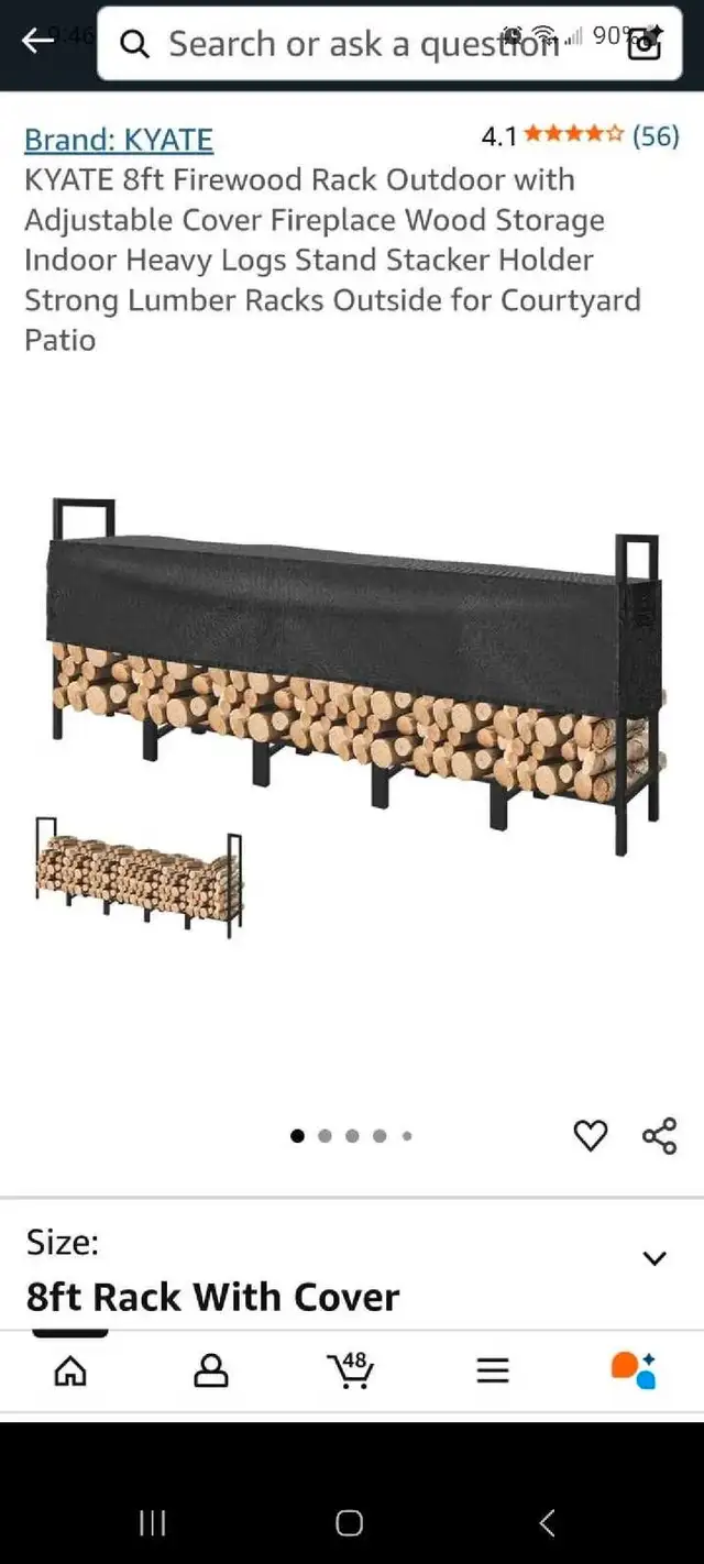 KYATE Firewood Rack  8 ft brand new 63672034441985120