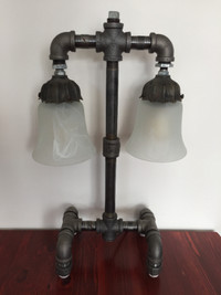 Création Unique Lampe de Table Double Globes de Style Industriel