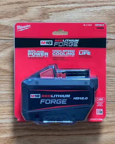 Milwaukee M18 Lithium-Ion (HD) 12 Ah REDLITHIUM FORGE Battery, View more