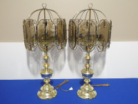 8 Panel Glass & Metal Table Lamps