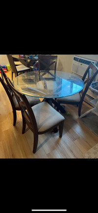 Glass table 4ft come with four seats