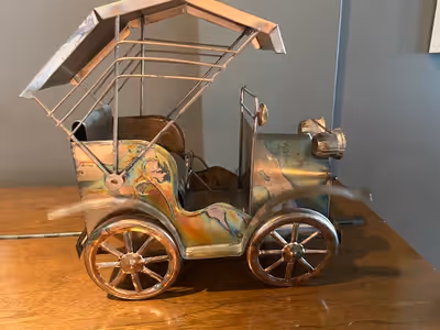 Antique Car copper music box plays its a small world $65 cash FIRM Bridlewood SW