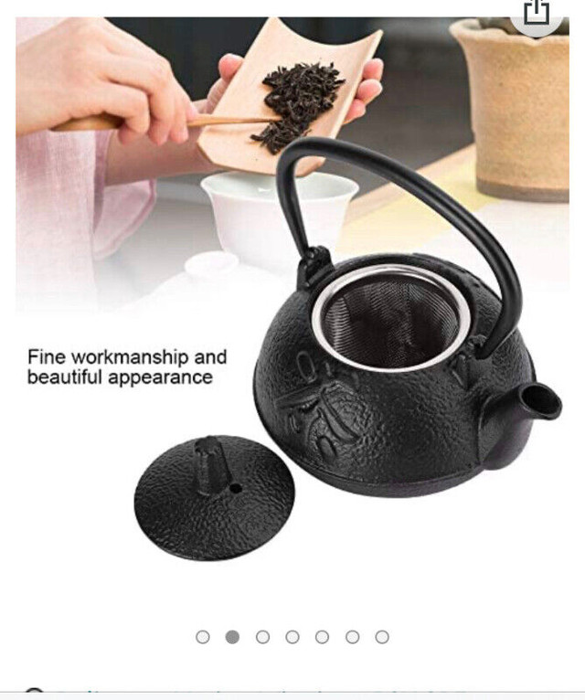 Tea Kettle, Iron Teapot with Tea Strainer Cast Japanese Style 0. in Other in Winnipeg - Image 2