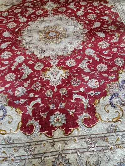 Authentic Hand-Knotted Persian Nain Rug – Wool & Silk – 8x10 ft, View more
