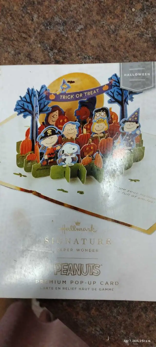 Hallmark Signature Peanuts Pop-Up Card in Fireplace & Firewood in Kingston - Image 3