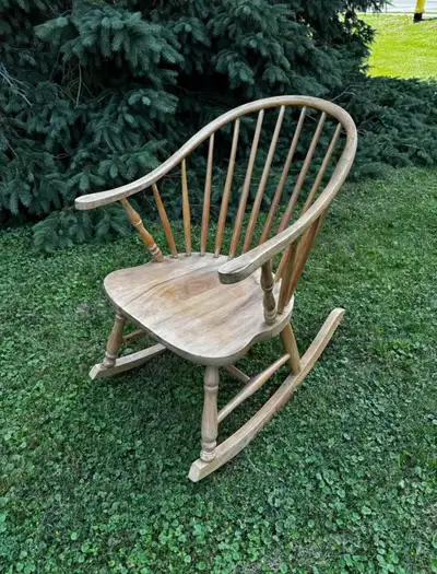 Antique Windsor rocking chair 32” tall solid  maple., View more