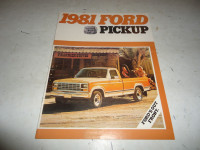 1981 Ford Pickups NOS Sales Brochure. Can mail in Canada.