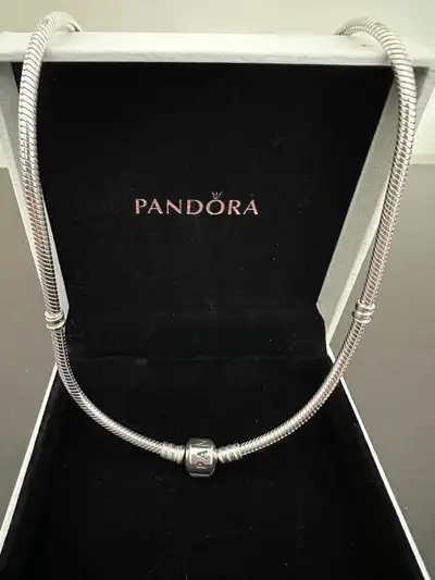 Beautiful condition Pandora like-new 19.7” (50 cm) snake chain necklace with barrel clasp. Sterling...