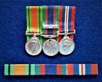 WWII Court Mounted " MINIATURE " Medals