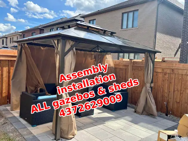 garden Outdoor Storage Sheds all gazebo Assembly and installati in Outdoor Tools & Storage in Mississauga / Peel Region - Image 2