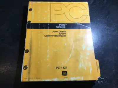 John Deere JD550 Crawler Bulldozer Parts Catalog Manual no. PC-1437, 1978 1975 and newer Written for...