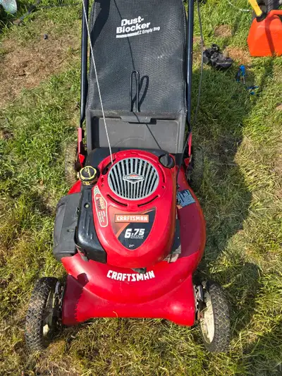 This is a used Craftsman lawnmower, Serviced and ready to cut. Located in Frankford. Free delivery a...