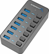 SABRENT USB 3.0 Hub With Power Switches