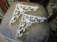 HEAVY CAST IRON WALL SHELF BRACKETS $40 A SET COTTAGE YARD DECOR