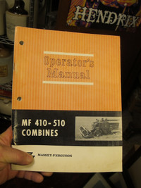 Massey Ferguson 410, 510 Combine Operators Manual