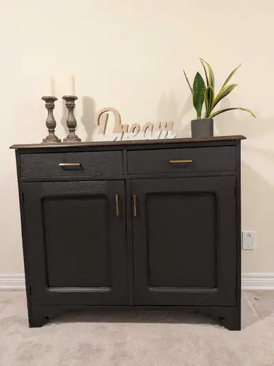 Hutch / Cabinet / Sideboard / Buffet - Black Solid Wood, View more