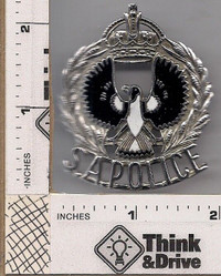 Vintage South Australian Police Cap Badge . Kings Crown.