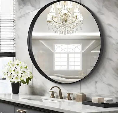 36 inch black round mirror, View more