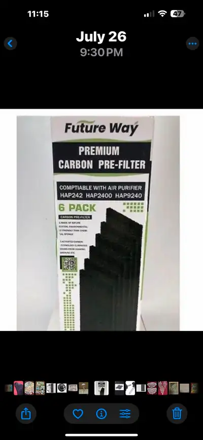 6pk-Future way carbon air purifier filters, , View more