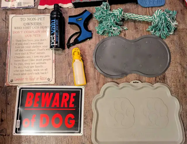 DOG Coats,l & Jackets, safety cone, lg rope toy, water bott in Other in Moncton - Image 9