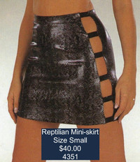Snake Skin Style Mini-Skirt Size Small