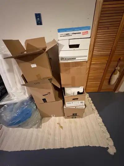 Packing boxes nested within each box ready for pick up