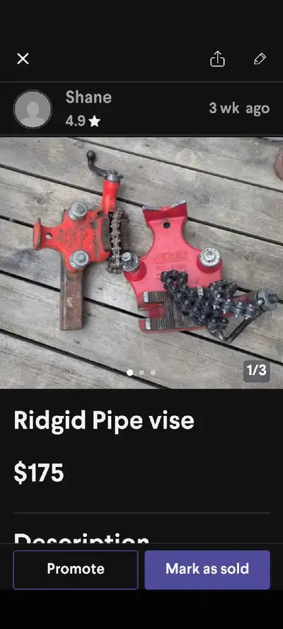 Ridgid chain vices, View more