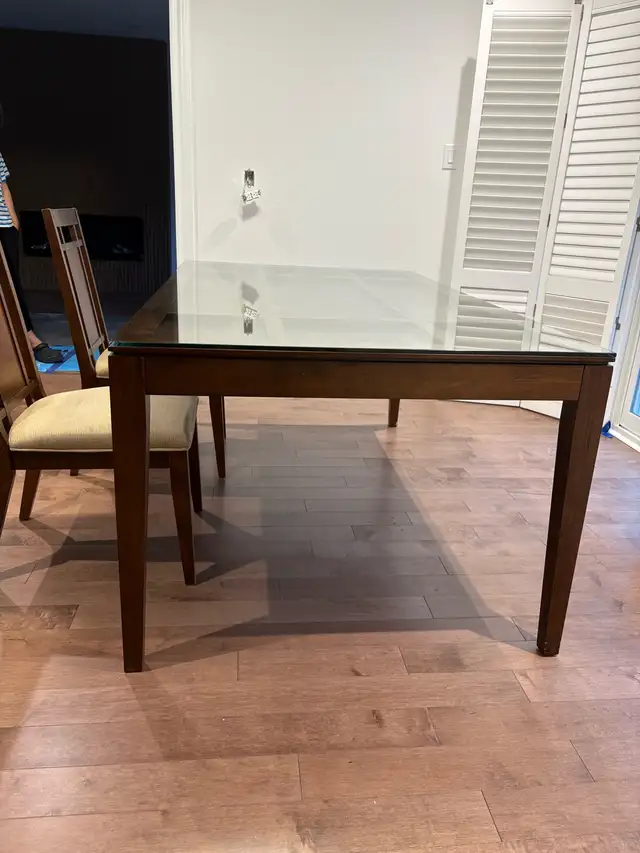 Wooden Glass Top Dining Table and 6 Chairs in Dining Tables & Sets in Markham / York Region - Image 5