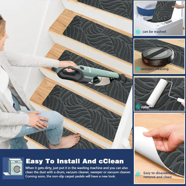 Non-Slip Stair Treads Carpet for Wooden Steps 21.6 x 7.4 in Rugs, Carpets & Runners in Ottawa - Image 7