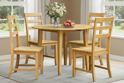 Brand New Natural Oak Wooden Round Dining Table Set with 4 Chair, View more