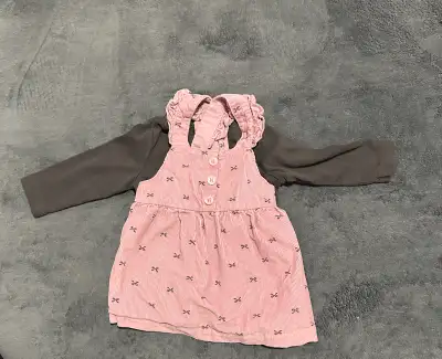 Pink Corduroy 3-6 Month Baby Dress with Long Sleeve Top, View more